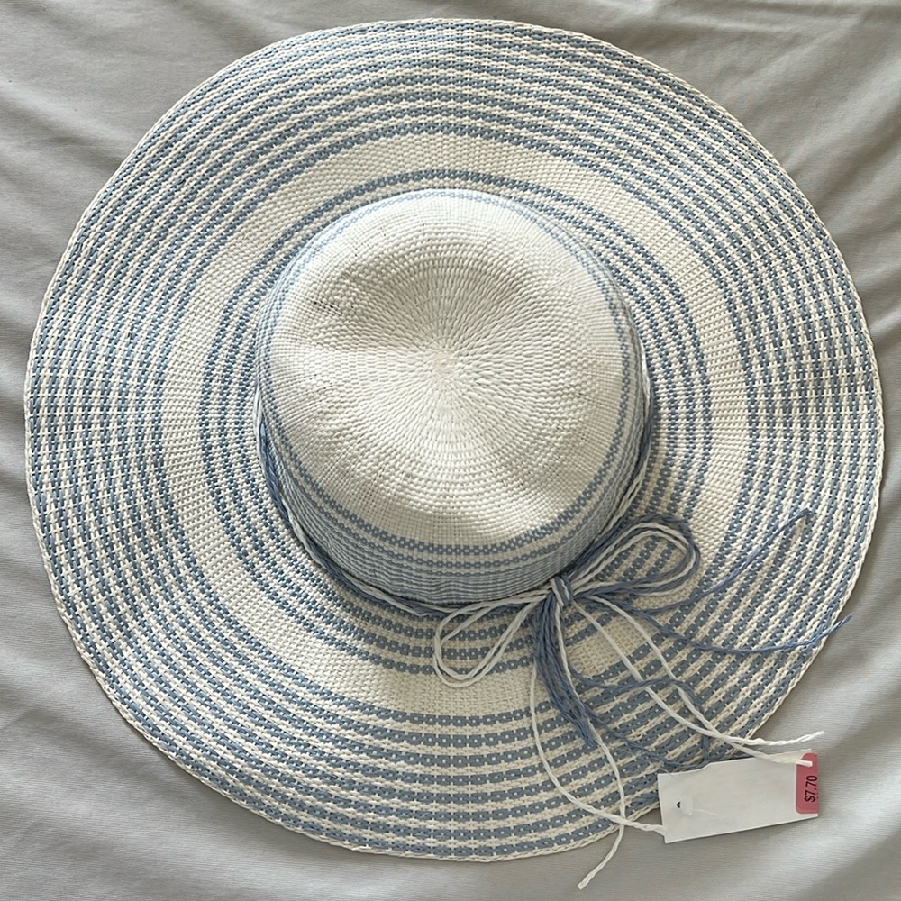 Blue & White Toddler Girl Sunhat
